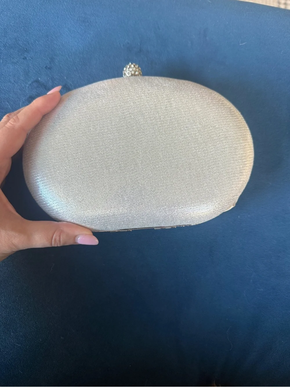 Verano Hill Silver Sparkle Evening Clutch